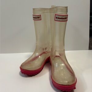 American Girl Clear Rain Boots with Pink Soles